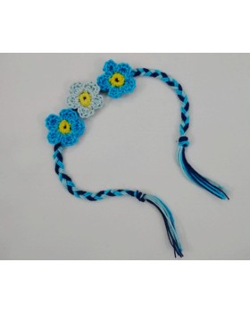 Happy Threads Handcrafted Crochet Raakhi (Blue with Flower Motifs) Happy Threads Handcrafted Crochet Raakhi (Blue with Flower Motifs)